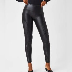 SPANX Faux Leather Moto Leggings